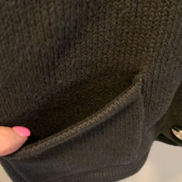 Vintage Chaps Black Preppy Button Crested Cardigan Sweater Women’s Sz Large - Picture 6 of 8